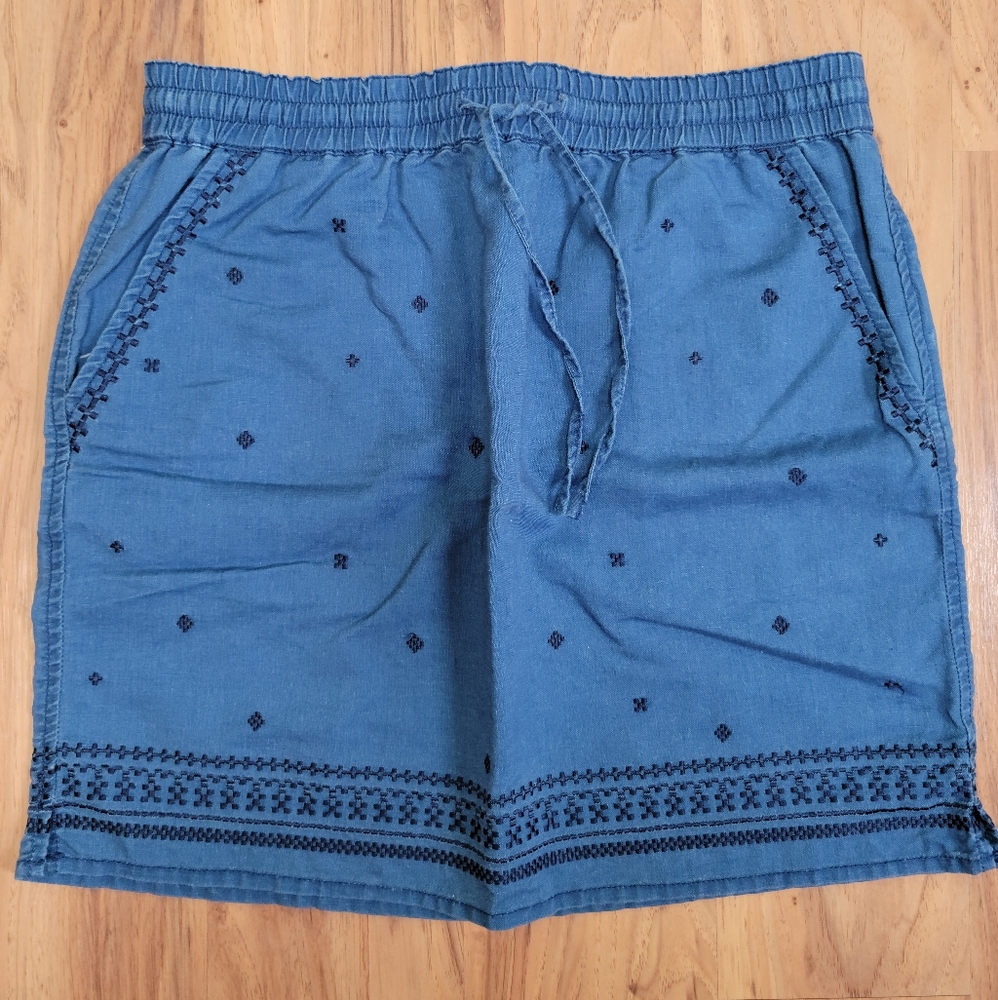 Embroidered linen/cotton skirt - J.Crew